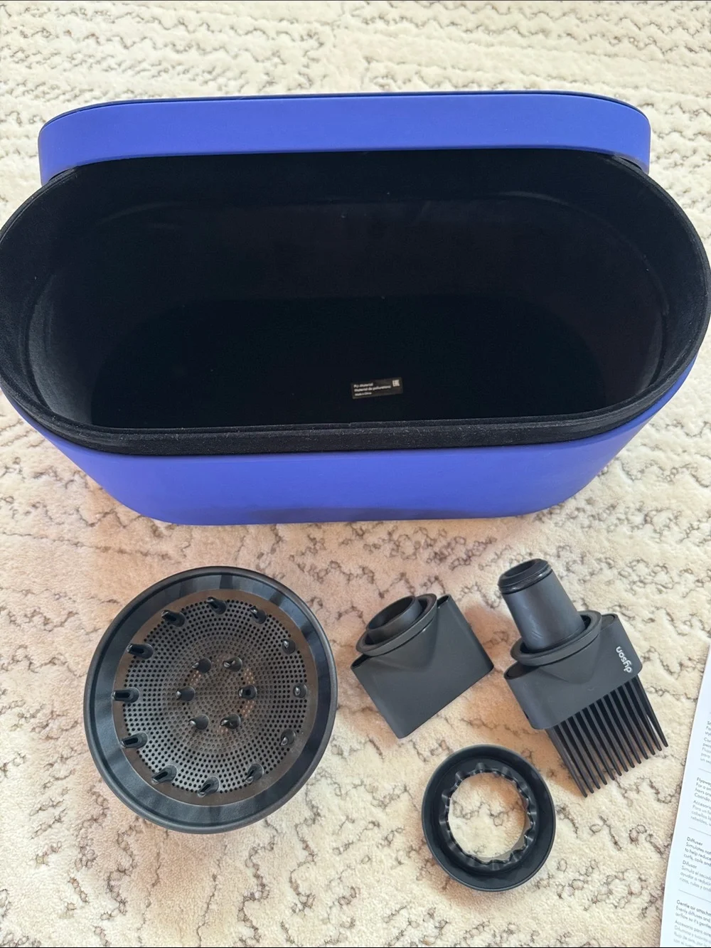 Dyson Purple Accessory Case with 4 Black Styling Attachments